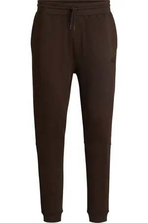 HUGO BOSS Pantalones de chándal en felpa de algodón con parche de logo
