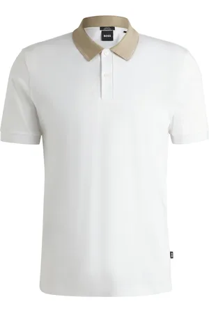 HUGO BOSS Polo slim fit de algodón mercerizado con raya en el cuello