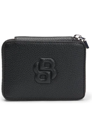 HUGO BOSS Cartera pequeña granulada con monograma Double B