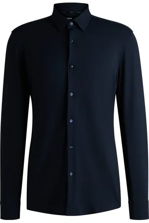 HUGO BOSS Camisa slim fit en punto elástico técnico estructurado