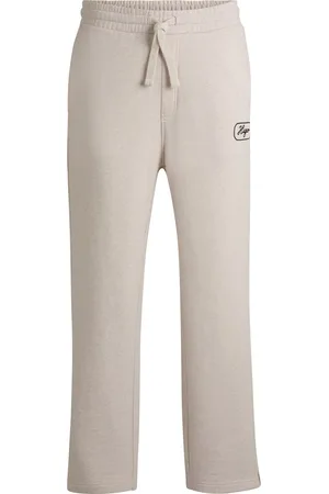 HUGO BOSS Pantalones de chándal en felpa de algodón con gráficos bordados