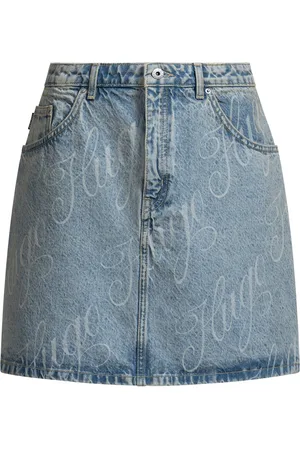 HUGO BOSS Minifalda de denim rígido con logo estampado