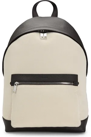 HUGO BOSS Mochila de lona con apliques de piel