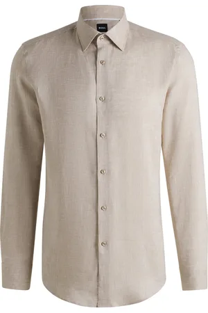 HUGO BOSS Camisa slim fit en lino italiano