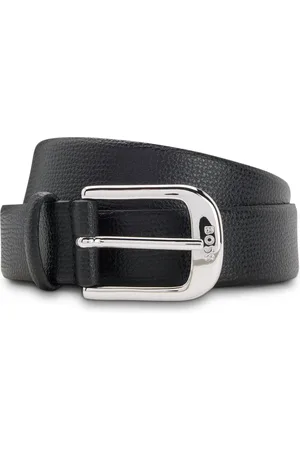HUGO BOSS Cinturón de piel italiana granulada y hebilla con logo