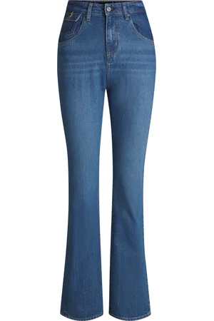 HUGO BOSS Vaqueros acampanados de denim elástico y cómodo en tono azul