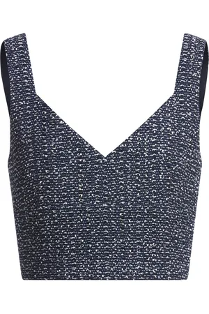 HUGO BOSS Top estilo sastrería de tweed de ganchillo en dos tonos