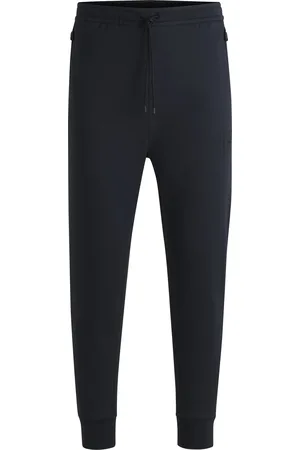 HUGO BOSS Pantalones de chándal en algodón elástico con parche de logo