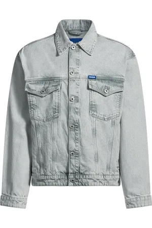HUGO BOSS Cazadora regular fit en denim lavado a la piedra