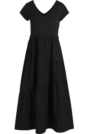 HUGO BOSS Vestido maxi de punto de algodón y popelín