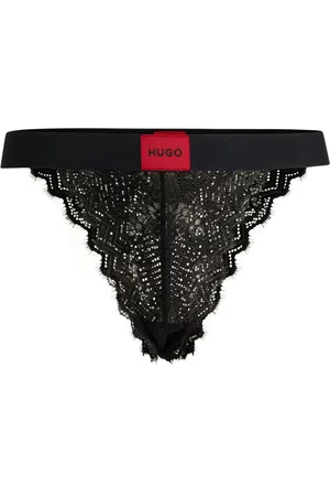 HUGO BOSS Braguitas de encaje elástico con logo en la cintura