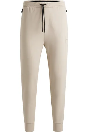 HUGO BOSS Pantalones de chándal en algodón elástico con parche de logo
