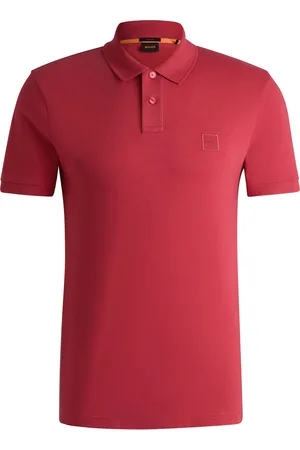 HUGO BOSS Polo slim fit de algodón elástico con parche de logo