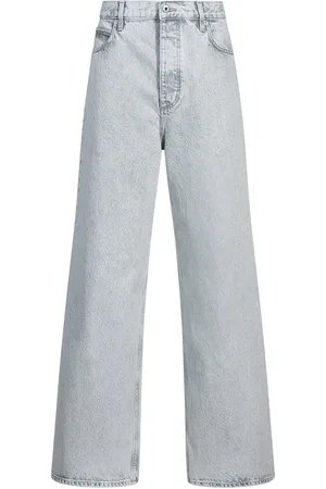 HUGO BOSS Jeans de pernera ancha en denim lavado a la piedra