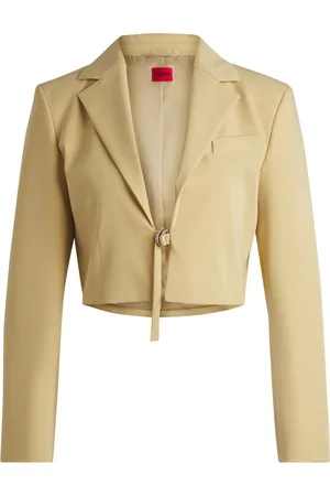 HUGO BOSS Blazer regular fit recortado con cierre de cinturón