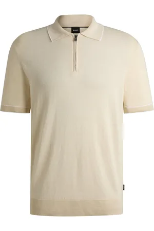 HUGO BOSS Jersey en mezcla de lino con tapeta de cremallera