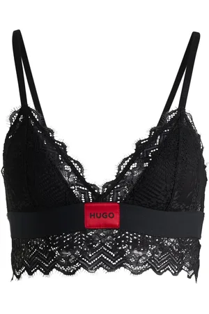 HUGO BOSS Sujetador con ribete de encaje y etiqueta con logo roja