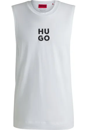 HUGO BOSS Camiseta de tirantes de punto de algodón con logo apilado bordado