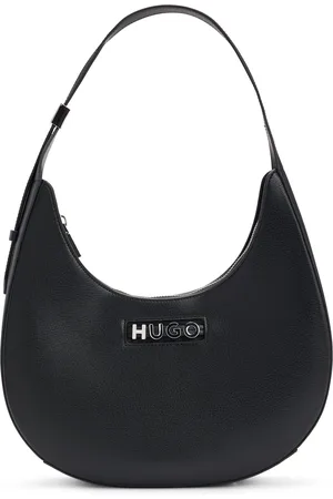 HUGO BOSS Bolso hobo de piel sintética con letras de logo metálicas