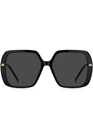 HUGO BOSS Gafas de sol de acetato a capas con patillas en tono dorado
