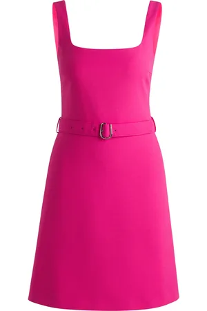 HUGO BOSS Vestido con cinturón y tirantes anchos
