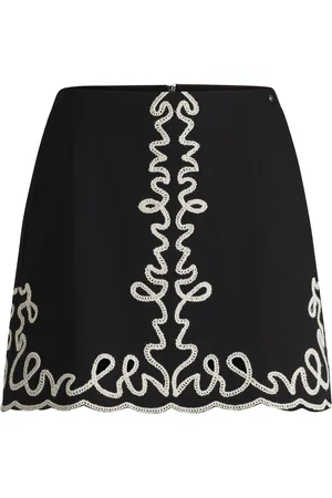 HUGO BOSS Minifalda de algodón con bordado en contraste