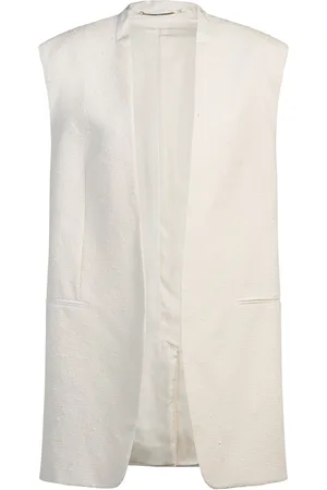 HUGO BOSS Blazer relaxed fit sin mangas en bouclé de algodón italiano