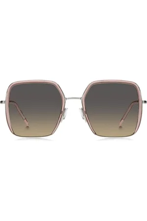 HUGO BOSS Gafas de sol de acetato rosa con acero en tono plateado
