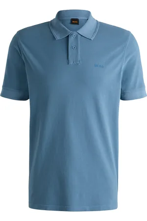 HUGO BOSS Polo de piqué de algodón con logo estampado