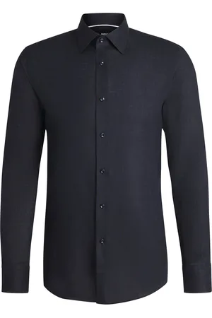 HUGO BOSS Camisa slim fit en lino italiano