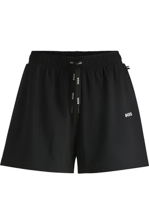 HUGO BOSS Shorts de pijama de algodón elástico con cordón en la cintura y logo estampado