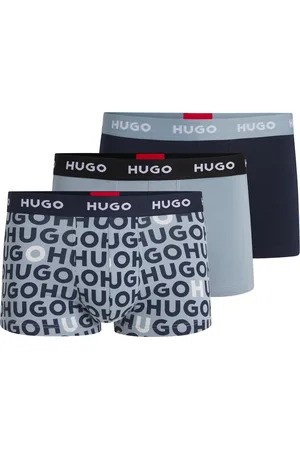 HUGO BOSS Paquete de tres calzoncillos en algodón elástico con logos en la cintura