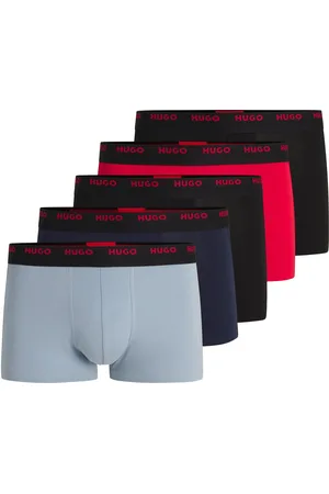 HUGO BOSS Paquete de cinco calzoncillos de algodón elástico con logos en la cintura