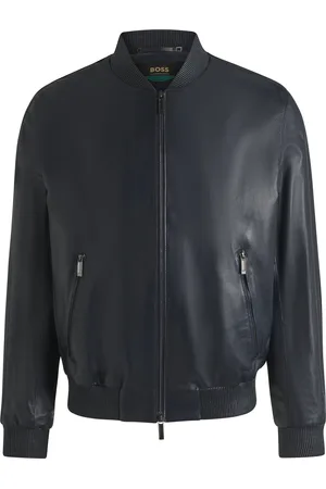 HUGO BOSS Chaqueta x ASTON MARTIN de piel de napa con detalles calados