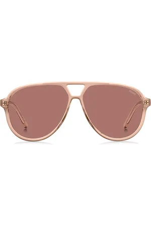 HUGO BOSS Gafas de sol con puente doble en acetato color rosa