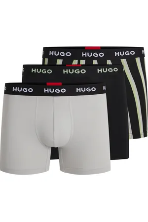 HUGO BOSS Paquete de tres calzoncillos bóxer en algodón elástico con logos