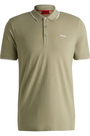 HUGO BOSS Polo slim fit de algodón elástico con logo estampado