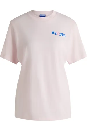 HUGO BOSS Camiseta de punto de algodón con ilustración de logo