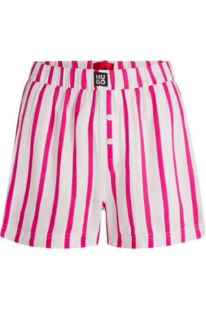 HUGO BOSS Shorts de pijama en sarga con rayas de jacquard