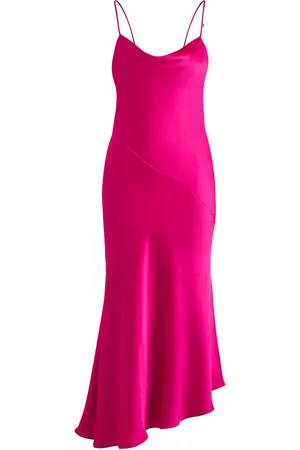 HUGO BOSS Vestido de raso con dobladillo asimétrico