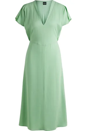 HUGO BOSS Vestido con escote en pico en material elástico