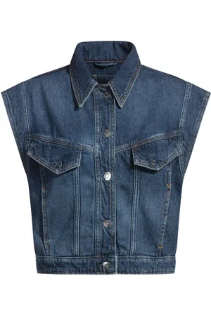 HUGO BOSS Cazadora de corte cuadrado sin mangas en denim añil