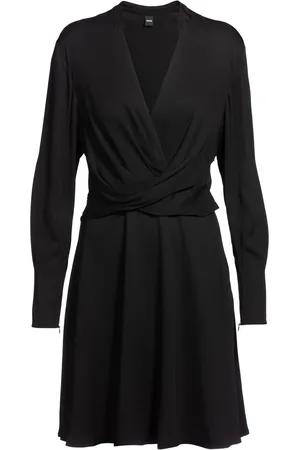 HUGO BOSS Vestido cruzado con cuello mao