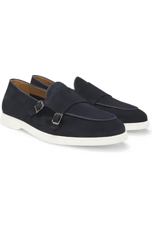 HUGO BOSS Zapatos de ante con hebillas y suela en contraste