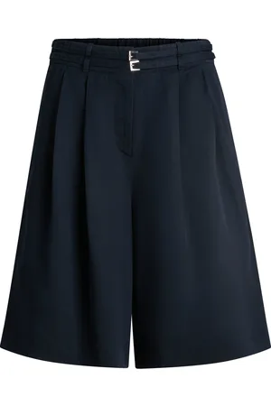 HUGO BOSS Falda pantalón relaxed fit de pernera ancha con cinturón