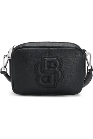 HUGO BOSS Bolso cruzado granulado con monograma Double B