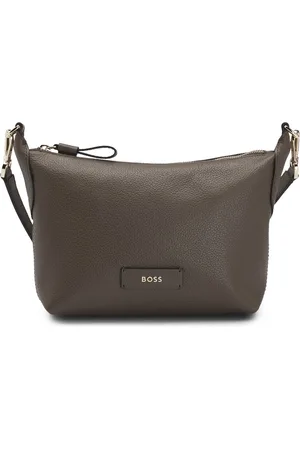 HUGO BOSS Bolso bandolera de piel granulada con letras de logo