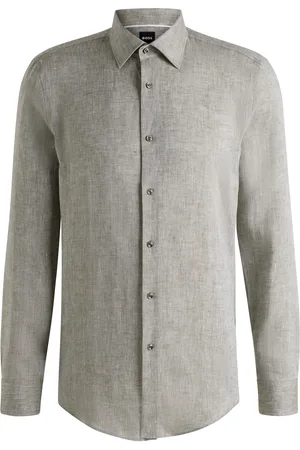 HUGO BOSS Camisa slim fit en lino italiano