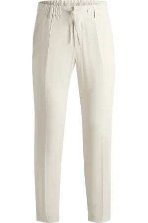 HUGO BOSS Pantalones tapered fit en mezcla de lino