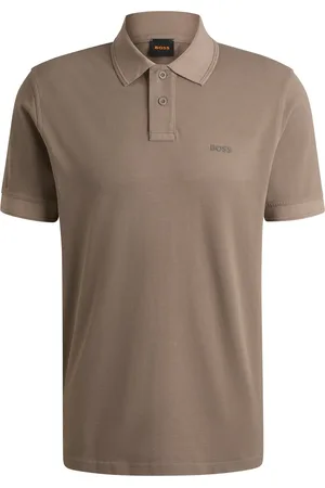 HUGO BOSS Polo de piqué de algodón con logo estampado